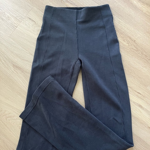 Lululemon Brushed Softstreme Ribbed Zip Flared Pant - Picture 1 of 6